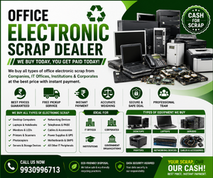 Office Electronic Scrap Dealer, Electronic Scrap Buyers, E-Waste Recycling, Computer and Laptop Scrap Buyers Across India